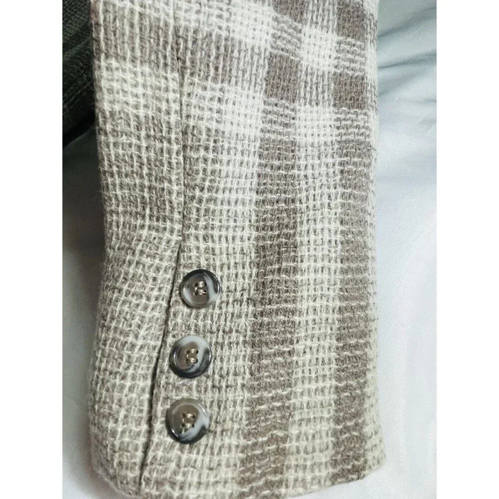 AC Sport Vintage Retro Wool Tan Brown Plaid Blazer Jacket With Tags Size 4 - Picture 8 of 12
